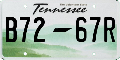TN license plate B7267R