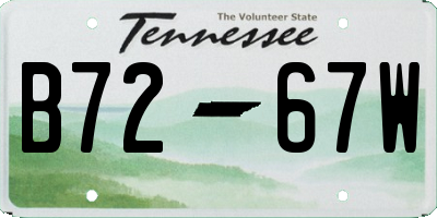 TN license plate B7267W
