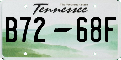 TN license plate B7268F