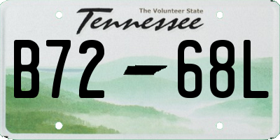 TN license plate B7268L
