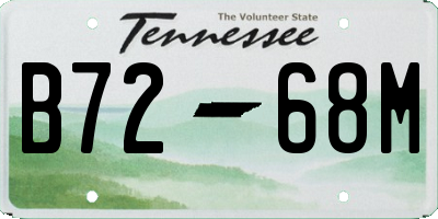 TN license plate B7268M