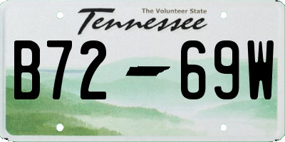 TN license plate B7269W