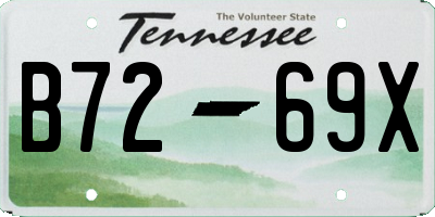 TN license plate B7269X