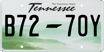 TN license plate B7270Y
