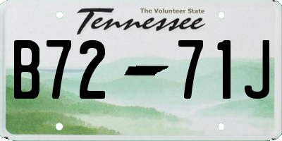 TN license plate B7271J