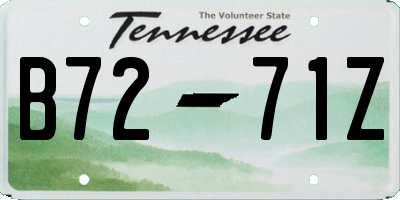 TN license plate B7271Z