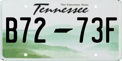 TN license plate B7273F