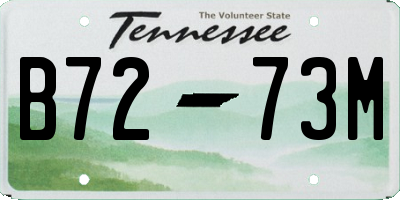 TN license plate B7273M