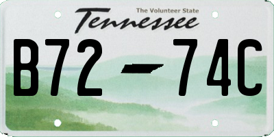 TN license plate B7274C