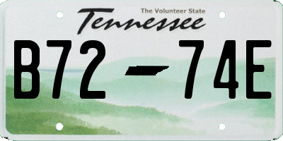TN license plate B7274E