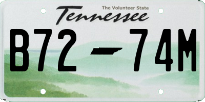 TN license plate B7274M