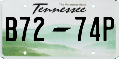 TN license plate B7274P