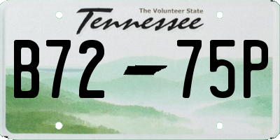 TN license plate B7275P