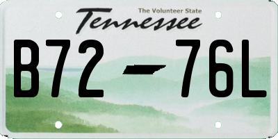 TN license plate B7276L