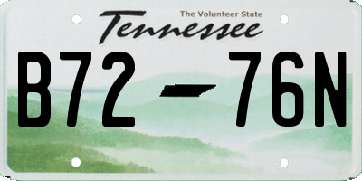 TN license plate B7276N