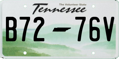 TN license plate B7276V