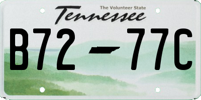 TN license plate B7277C