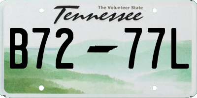 TN license plate B7277L