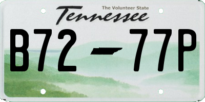 TN license plate B7277P