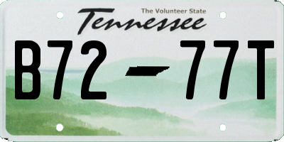 TN license plate B7277T