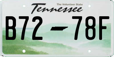 TN license plate B7278F