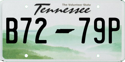 TN license plate B7279P