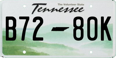 TN license plate B7280K