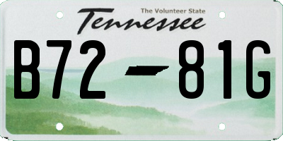 TN license plate B7281G