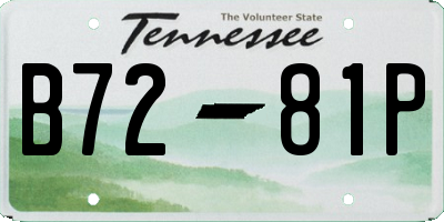 TN license plate B7281P