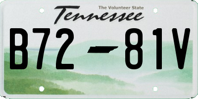 TN license plate B7281V