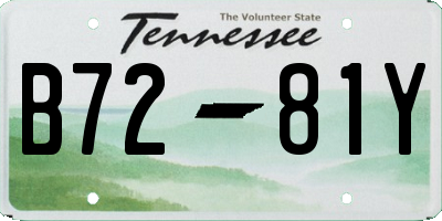 TN license plate B7281Y
