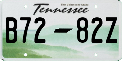 TN license plate B7282Z