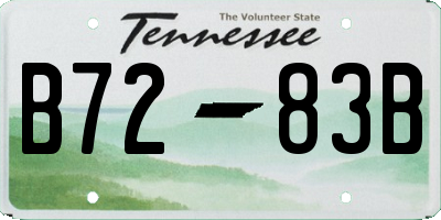 TN license plate B7283B