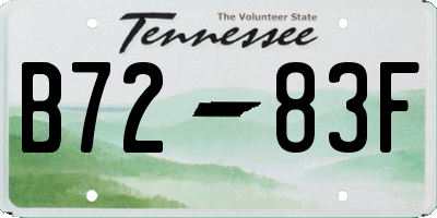 TN license plate B7283F
