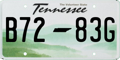 TN license plate B7283G