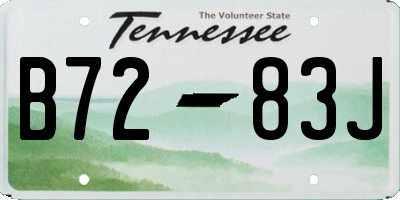 TN license plate B7283J