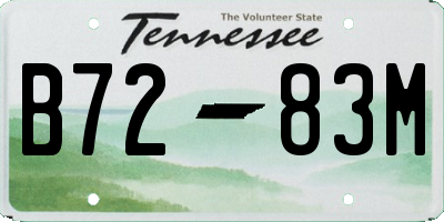 TN license plate B7283M