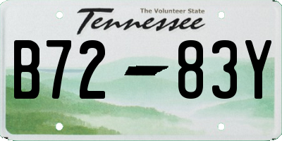 TN license plate B7283Y