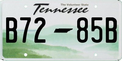 TN license plate B7285B