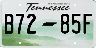 TN license plate B7285F