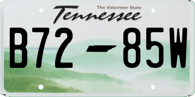TN license plate B7285W