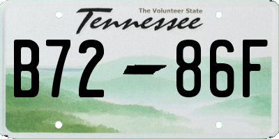 TN license plate B7286F