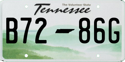 TN license plate B7286G