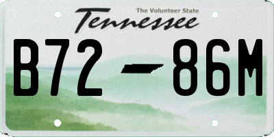 TN license plate B7286M