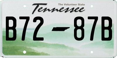 TN license plate B7287B