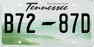 TN license plate B7287D