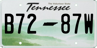 TN license plate B7287W
