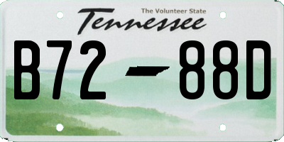TN license plate B7288D