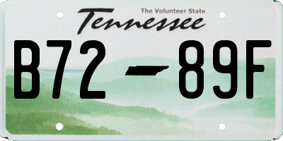 TN license plate B7289F
