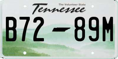 TN license plate B7289M